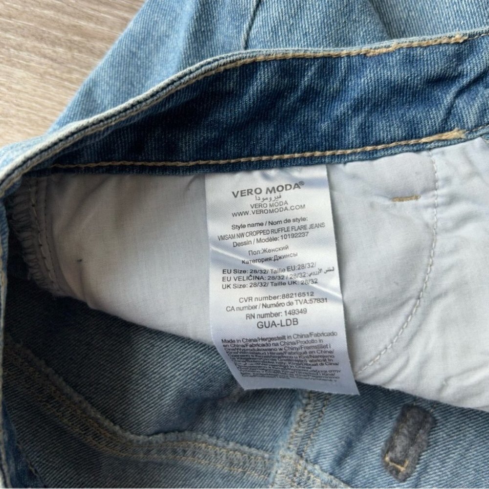 Vero Moda Ruffle Ankle  Blue Jeans - Picture 7 of 14